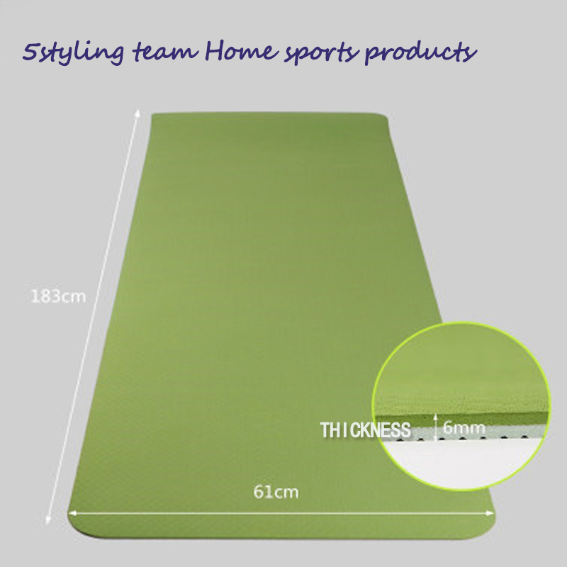 6 mm kleiner Defekt monochrome TPE-Yogamatte zweiter Klasse Umweltschutz geschmacksneutrale rutschfeste Sport-Fitness-Matte Farbauswahl