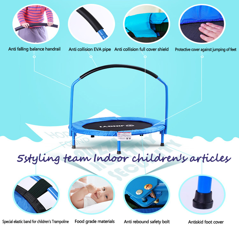 Trampolin Kinderhaus Trampolin Indoor Trampolin faltbare Kinder Reibbett Baby Sprungbett mit Handlauf